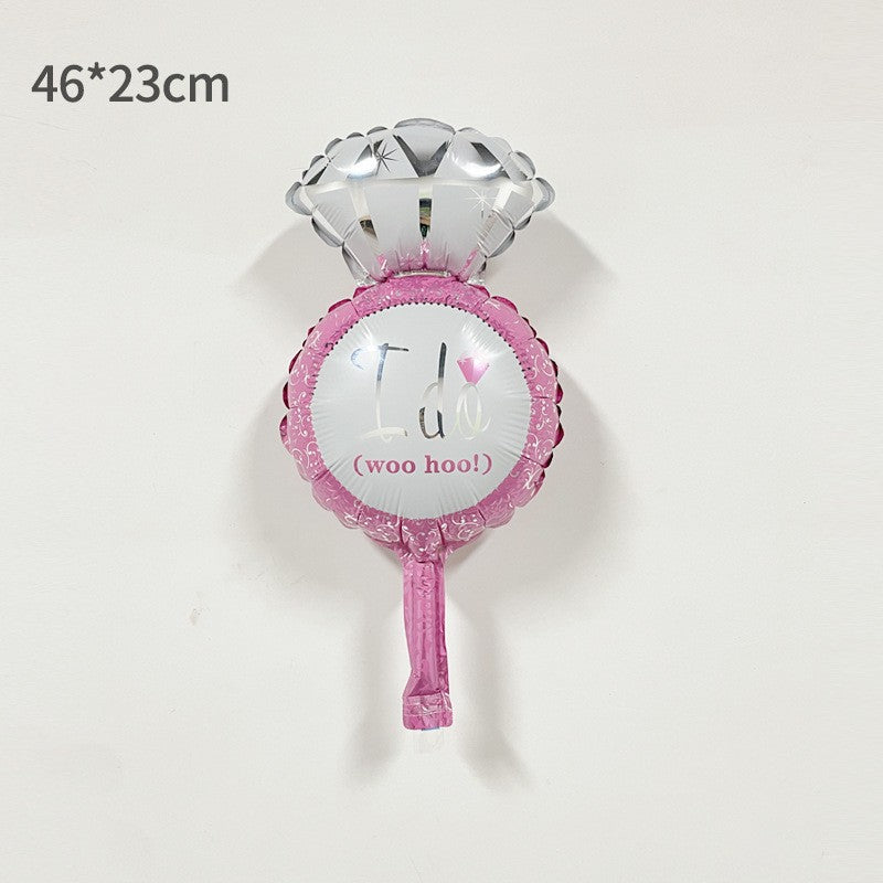 Balon din folie metalizata Mini Figurine, Model Inel de logodnă 1, 46x23cm, Multicolor-0