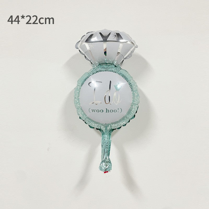 Balon din folie metalizata Mini Figurine, Model Inel de logodnă 2, 46x23cm, Multicolor-0