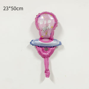 Balon din folie metalizata Mini Figurine, Model Suzetă Roz, 23x50cm, Multicolor-0