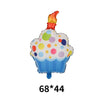 Balon din folie metalizata model 1, Balon aniversar, Model Prăjitură cu lumânare, 68x44 cm, Multicolor-0