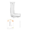 Balon din folie metalizata, Flippy, model alb, Balon aniversar, Litera L, 40 cm, Argintiu-0