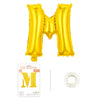 Balon din folie metalizata, Flippy, model galben, Balon aniversar, Litera M, 40 cm, Auriu-0