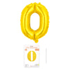 Balon din folie metalizata, Flippy, model galben, Balon aniversar, Litera O, 40 cm, Auriu-0