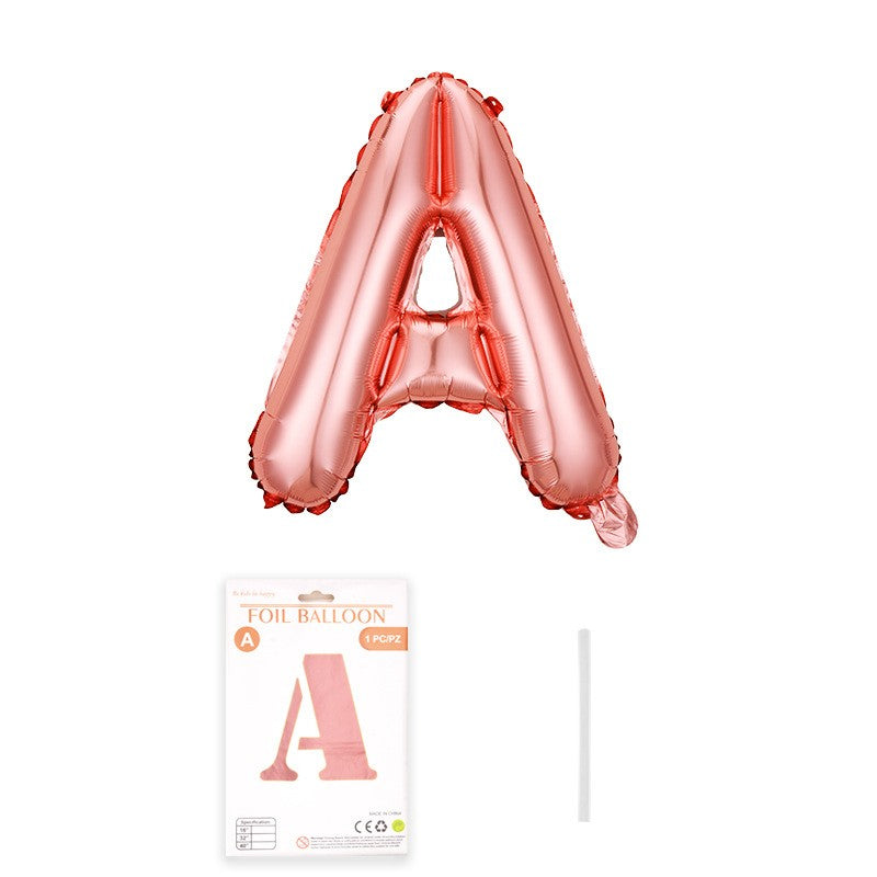 Balon din folie metalizata, Flippy, model Rose Gold, Balon aniversar, Litera A, 40 cm, Roz-0