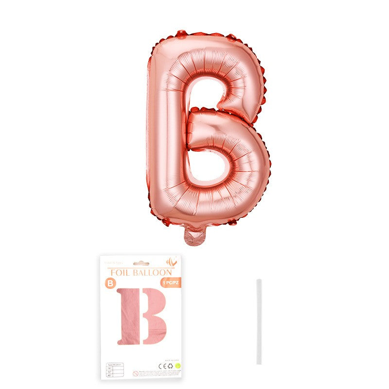 Balon din folie metalizata, Flippy, model Rose Gold, Balon aniversar, Litera B, 40 cm, Roz-0