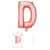Balon din folie metalizata, Flippy, model Rose Gold, Balon aniversar, Litera D, 40 cm, Roz-0