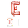 Balon din folie metalizata, Flippy, model Rose Gold, Balon aniversar, Litera E, 40 cm, Roz-0