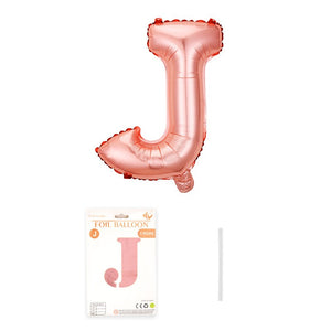 Balon din folie metalizata model Rose Gold, Balon aniversar, Litera J, 40 cm, Roz-0