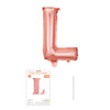Balon din folie metalizata model Rose Gold, Balon aniversar, Litera L, 40 cm, Roz-0