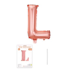 Balon din folie metalizata model Rose Gold, Balon aniversar, Litera L, 40 cm, Roz-0