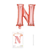 Balon din folie metalizata model Rose Gold, Balon aniversar, Litera N, 40 cm, Roz-0