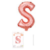 Balon din folie metalizata model Rose Gold, Balon aniversar, Litera S, 40 cm, Roz-0