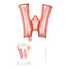 Balon din folie metalizata model Rose Gold, Balon aniversar, Litera W, 40 cm, Roz-0