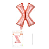 Balon din folie metalizata model Rose Gold, Balon aniversar, Litera X, 40 cm, Roz-0