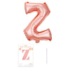 Balon din folie metalizata model Rose Gold, Balon aniversar, Litera Z, 40 cm, Roz-0