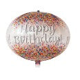 Balon din Folie Metalizata 4D, Flippy, Mini Figurine, Model Happy Birthday, 24x63cm, Ambalaj Individual, Pai inclus, Maro-0