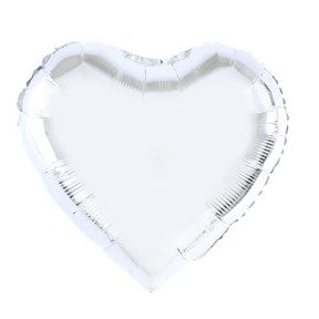 Balon folie inima, 40 cm, argintiu-0