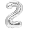 Balon Folie Metalizata Cifra 2, Flippy, 80 cm, Argintiu-0