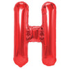 Balon Folie Metalizata Litera H, Flippy, 40 cm, Umflati cu Heliu sau Aer, Ambalaj Individual, Pai inclus, Rosu-0