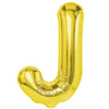 Balon Folie Metalizata Litera J, Flippy, 40 cm, Umflati cu Heliu sau Aer, Ambalaj Individual, Pai inclus, Auriu-0