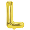 Balon Folie Metalizata Litera L, Flippy, 40 cm, Umflati cu Heliu sau Aer, Ambalaj Individual, Pai inclus, Auriu-0