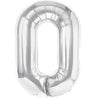 Balon Folie Metalizata Litera O, Flippy, 40 cm, Umflati cu Heliu sau Aer, Ambalaj Individual, Pai inclus, Argintiu-0