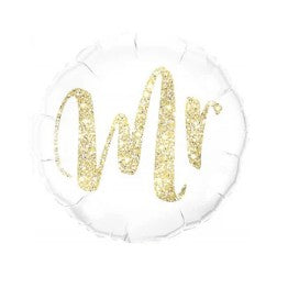 Balon folie MR alb de 18 inch-0