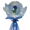 Trandafir in Balon LED cu Lumini, Flippy, Tip Buchet, Diametru 35 cm, Albastru-0
