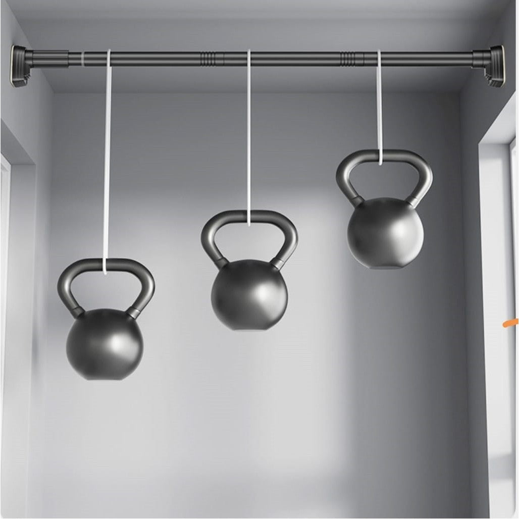 Bara Telescopica Multifunctionala, Flippy, din Otel Inoxidabil si ABS, Utilizare Universala, Extensie 185 - 205 cm, Fara Perforare Perete, Gri-4