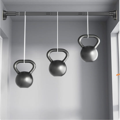 Bara Telescopica Multifunctionala, Flippy, din Otel Inoxidabil si ABS, Utilizare Universala, Extensie 185 - 205 cm, Fara Perforare Perete, Gri-4