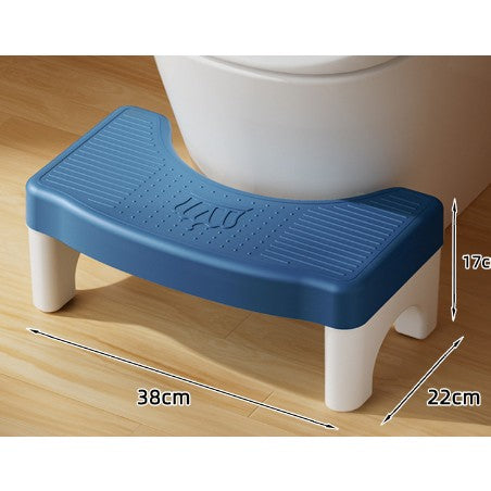 Scaunel WC, Flippy, Tratament Impotriva Hemoroizilor si Constipatiei, Scaun Inaltator WC Copii, Suport Picioare WC, Taburet Inaltator Pozitia Corecta Ghemuit Pe WC, Plastic Rezistent, 1 buc, 17x22x38 cm, Albastru-0