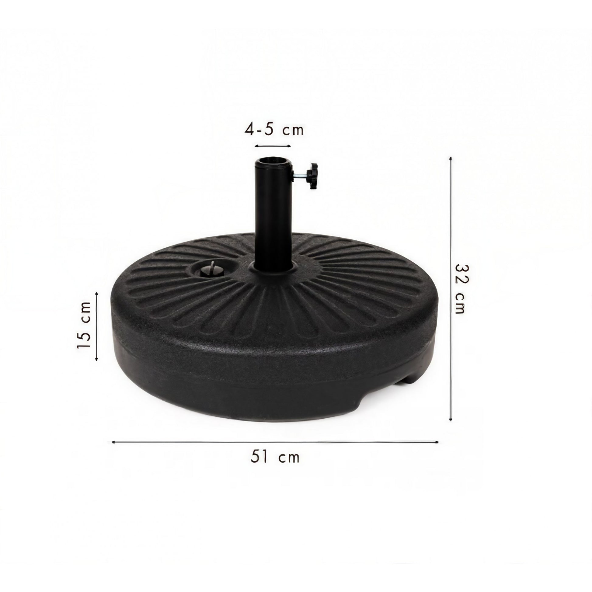 Baza umbrela din plastic Flippy, rotunda, 22 litri, neagra-3