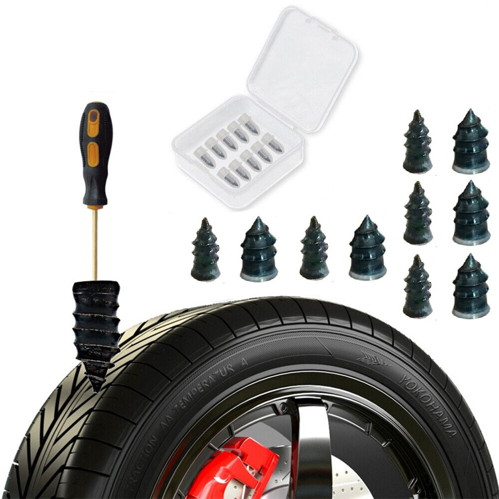 Set 10 stifturi vulcanizatoare pentru repararea rapida a anvelopelor (kit reparatie pana)-0