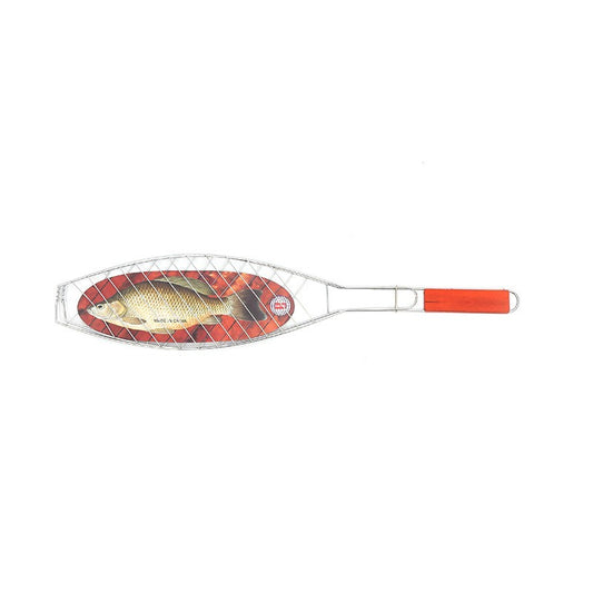 Gratar Grill Inox pentru Peste, Flippy, cu Maner, Argintiu-0