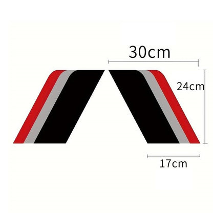 Sticker autoadeziv Tuning, model "Racing Flag", dimensiune 30 x 24 x 17 cm, culoare Negru/Argintiu/Rosu-2
