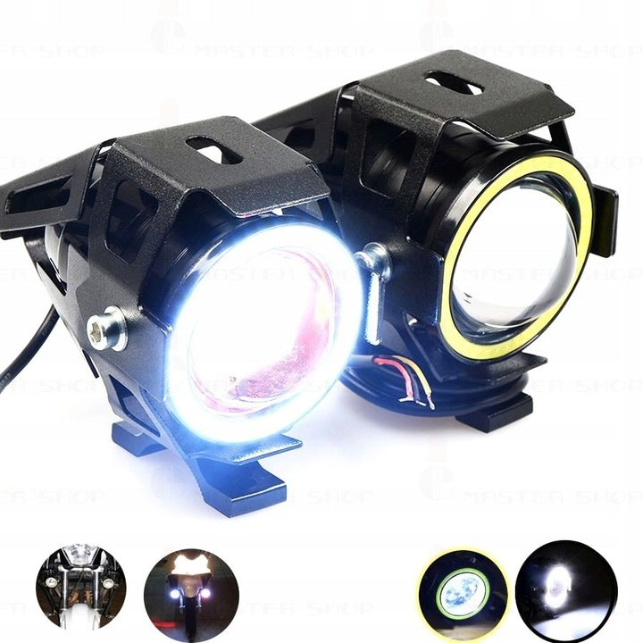 Proiector LED cu Lupa, Angel Eye ALB si Devil Eye RED, alimentare 12V, pentru Off-Road, ATV, SSV, UTV-5