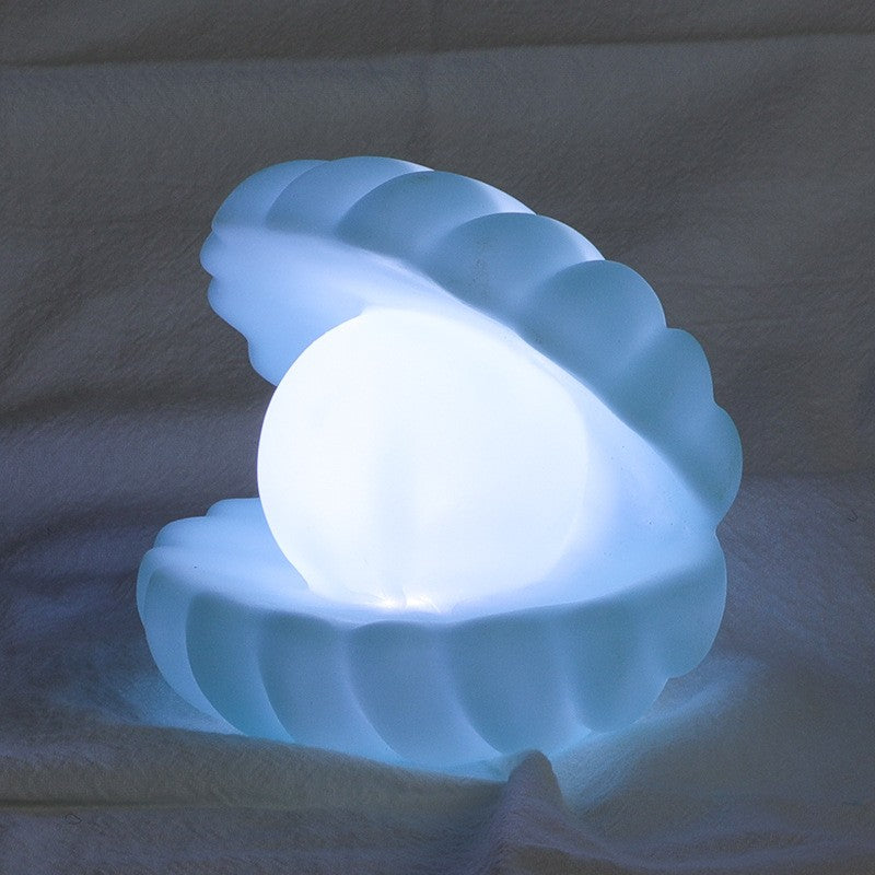Lampa de Veghe, Flippy, Model Scoica cu Perla, Lumina Calda, Albastra-0