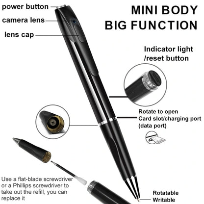 Cameră Spion în Formă de Pix – Full HD 1080p