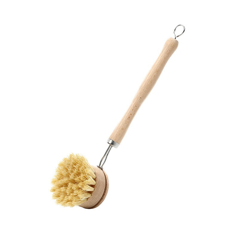 Perie de Curatat Vase si Alimente, Flippy, din Lemn de Fag cu Coada, 24 x 5.8 cm, Perie din Sisal, Crem-0