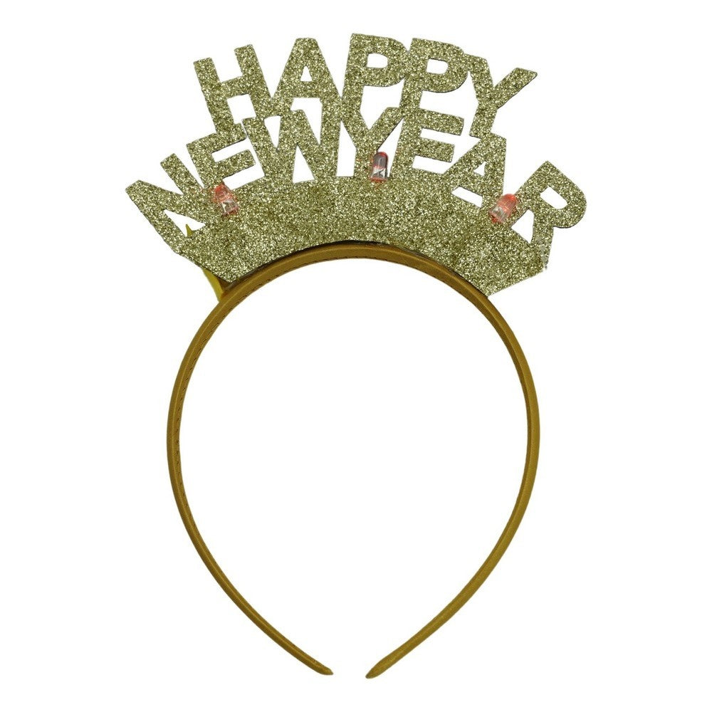 Bentita/cerc Happy Newyear, culoare auriu, marime standard, Flippy-0