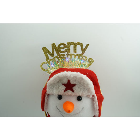 Bentita/cerc Mery Cristmas, culoare auriu cu beteala, marime standard, Flippy-1