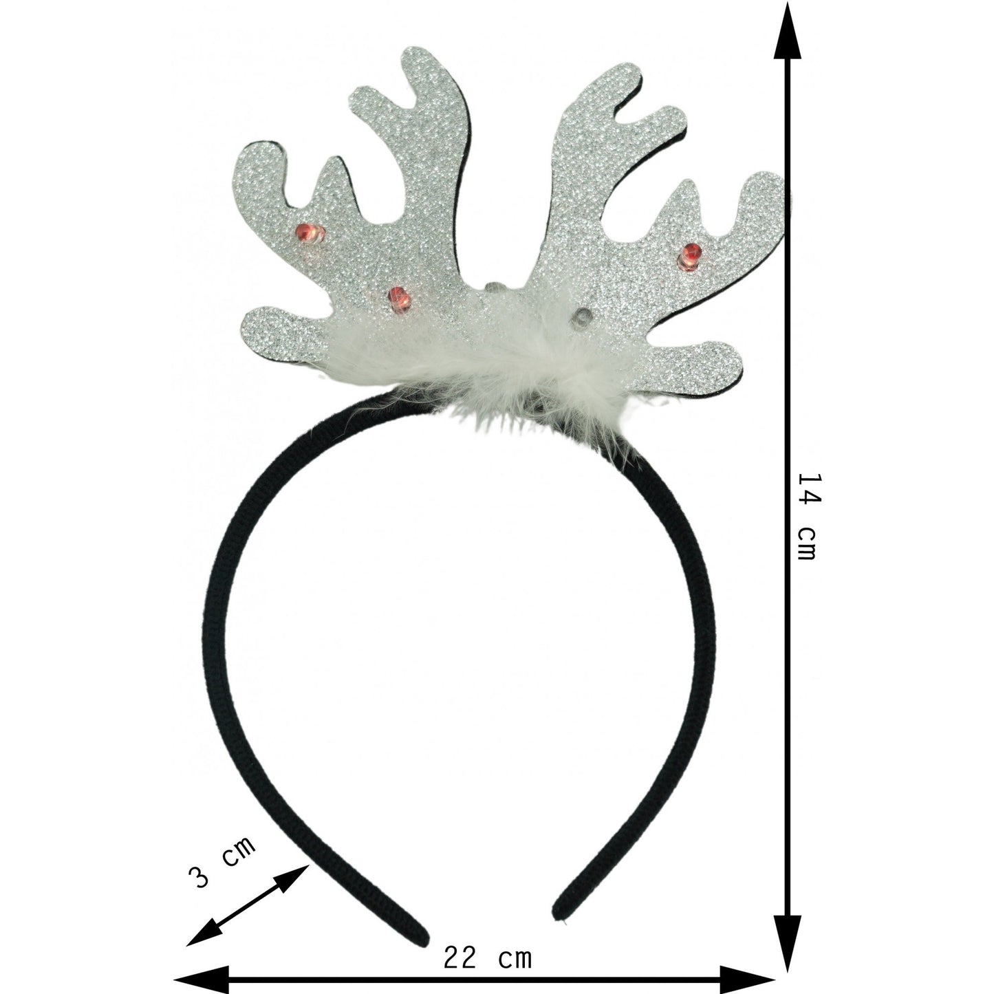 Bentita/cerc ren de Craciun, culoare negru cu gri metalic, marime standard, Flippy-5