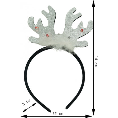 Bentita/cerc ren de Craciun, culoare negru cu gri metalic, marime standard, Flippy-5