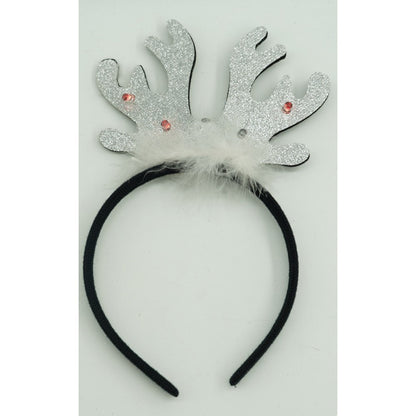 Bentita/cerc ren de Craciun, culoare negru cu gri metalic, marime standard, Flippy-6