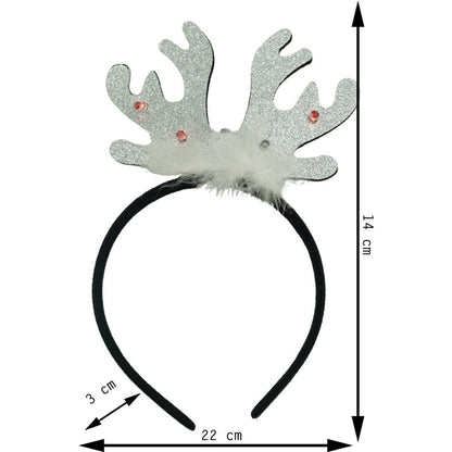 Bentita/cerc ren de Craciun, culoare negru cu gri metalic, marime standard, Flippy-10
