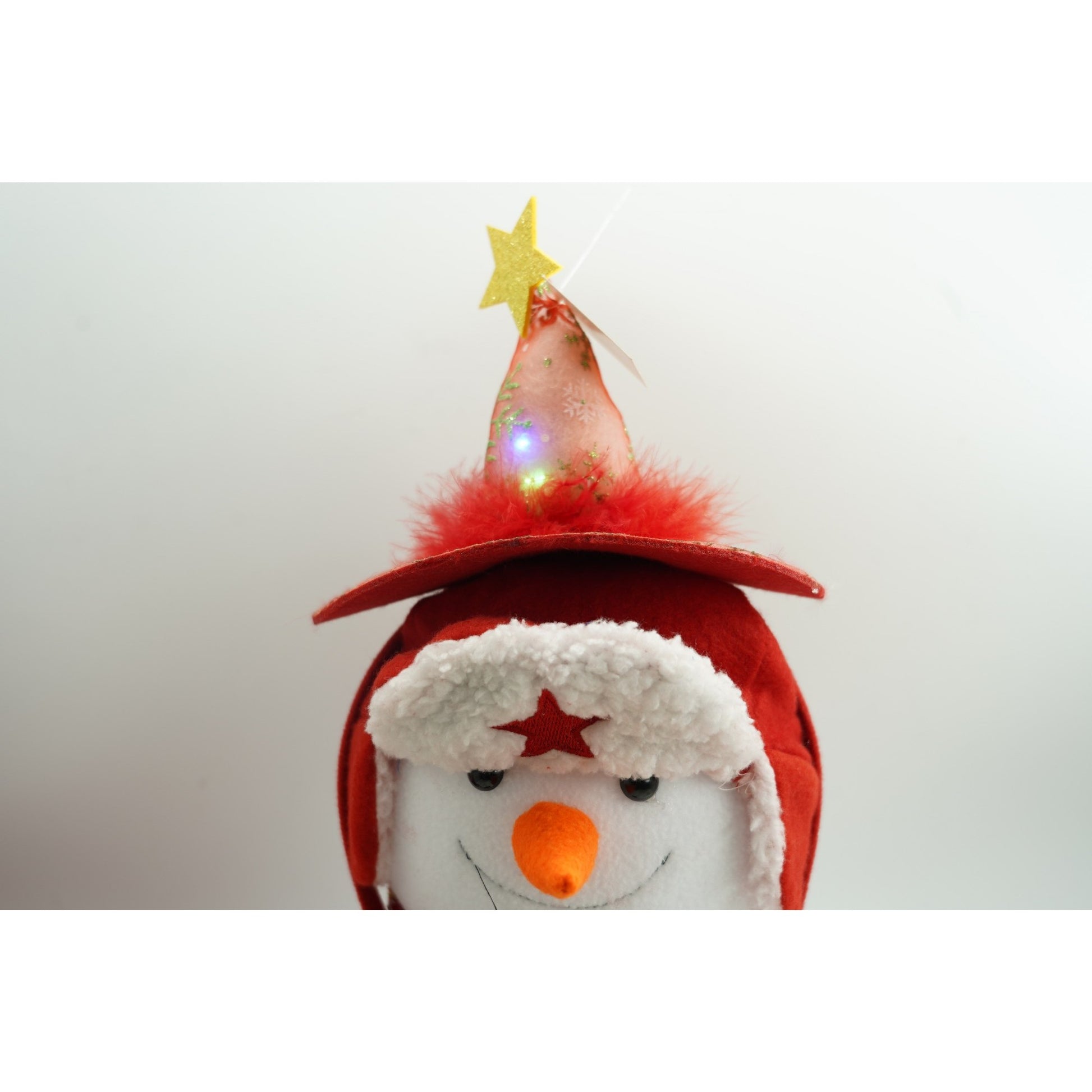 Bentita/cerc tip palarie de Craciun, culoare rosie cu led, marime standard, Flippy-1