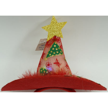Bentita/cerc tip palarie de Craciun, culoare rosie cu led, marime standard, Flippy-9