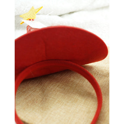 Bentita/cerc tip palarie de Craciun, culoare rosie cu led, marime standard, Flippy-4