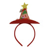 Bentita/cerc tip palarie de Craciun, culoare rosie cu led, marime standard, Flippy-0