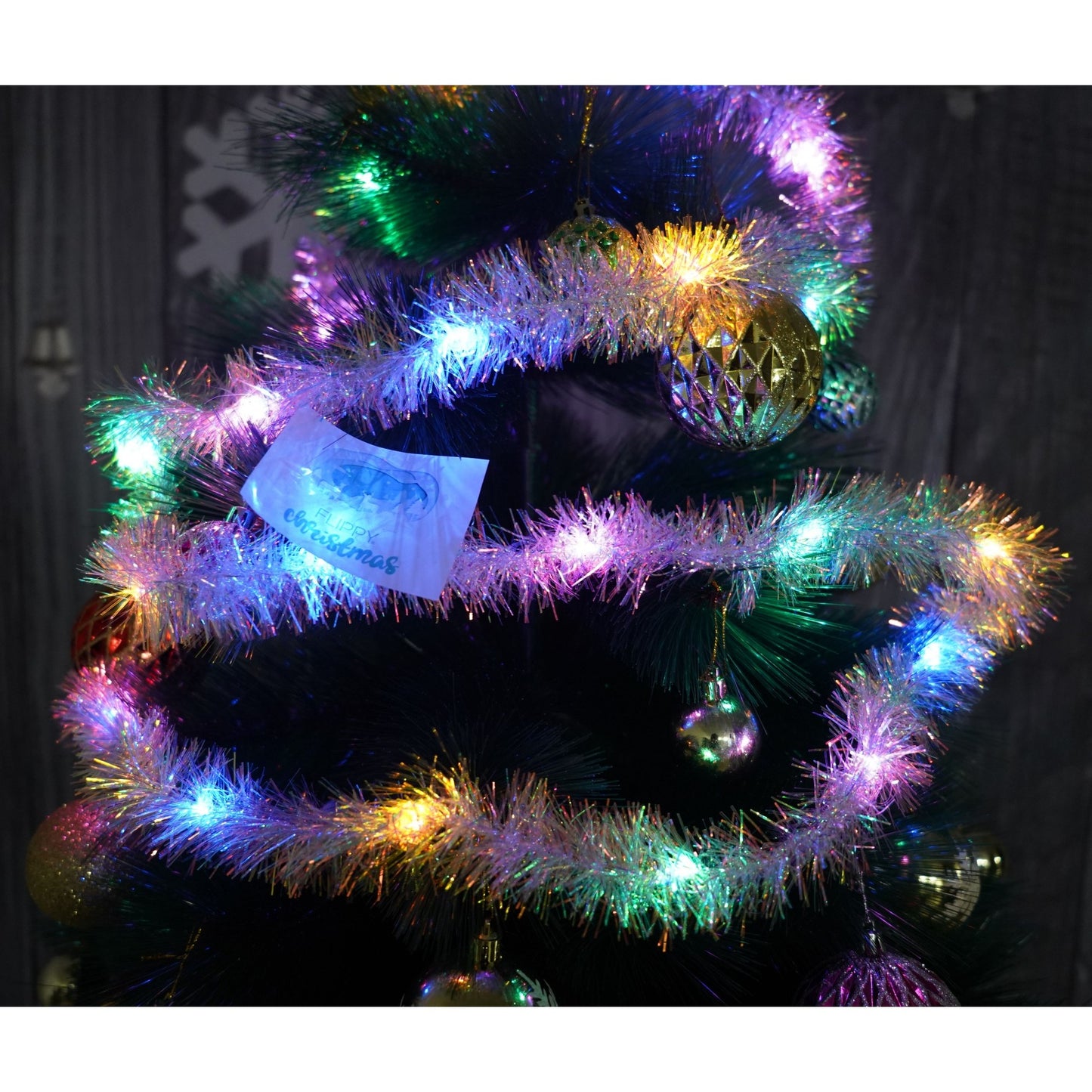 Beteala Craciun cu LED, Multicolora, simpla, 2 m x 5 cm, PVC, Sir, Artificiala, Flippy-2